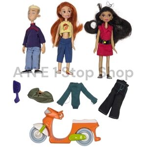 Disney Kim Possible Mini Dolls & Accessories Lot - Josh Mankey, Monique & Kim